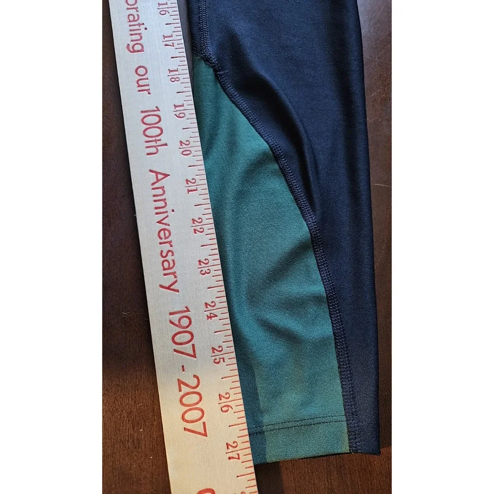 Nike Dri-FIT Women's‎ XS Black Green Colorblock Athletic Leggings Stretch